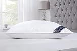 Littens Luxury Extra Filled Super King Size White Goose Feather & Down Side Sleeper Pillow 233TC Down-Proof Cotton, Piped Edge, Support, Long 50cm x 90cm (20" x 35") 1750 gram
