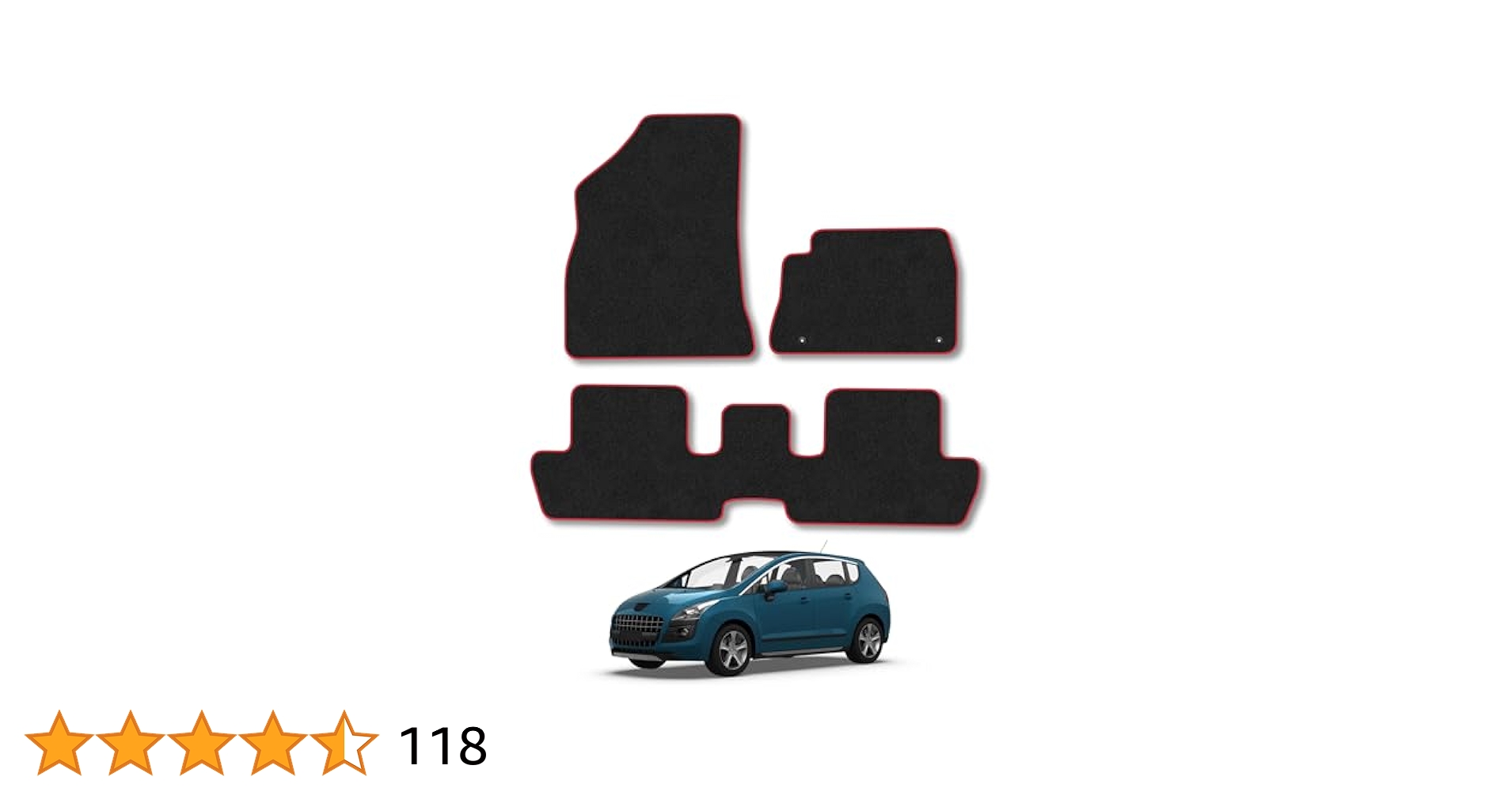 Custom Car Mats For Peugeot 3008 2009-2013 2014 2015 2016, Full Coverage Waterproof Non-Slip Car Floor Mats, Leather Floor Liner Interior Protection Accessories,Blue