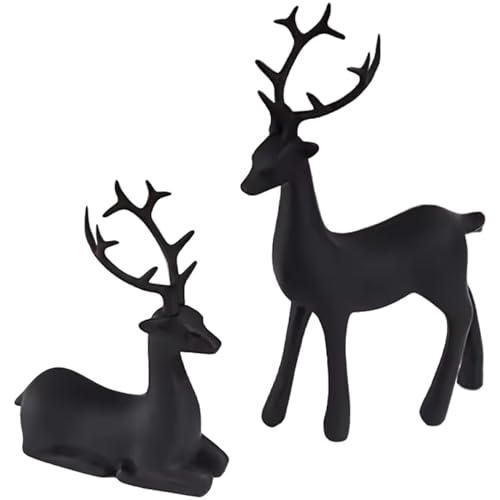 Renne de noël extérieur en édition prestige avec figurines de cerf lumineuses