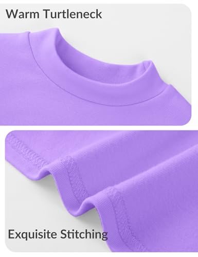 Image of Witwot Toddler Girls Mock Turtleneck Shirts Long Sleeve Thermal T-Shirt