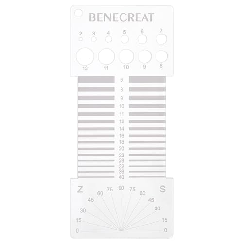 BENECREAT Acrylic Spinner Control Card, 6.3x2.7inch Knitting Tool, Multifunctional Spinning Combination Ruler for Spinners Yarn Measuring Tool Crochet Hook Accessory, 4 Mm Thick