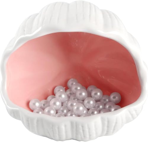 Image of RUIAN Cute Aquarium Decorations Ceramic Conch Shell (Pink-Small)