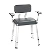 Allstar Secura Premium, badkruk met arm- en rugleuning, douchekruk, tot 130 kg draagkracht