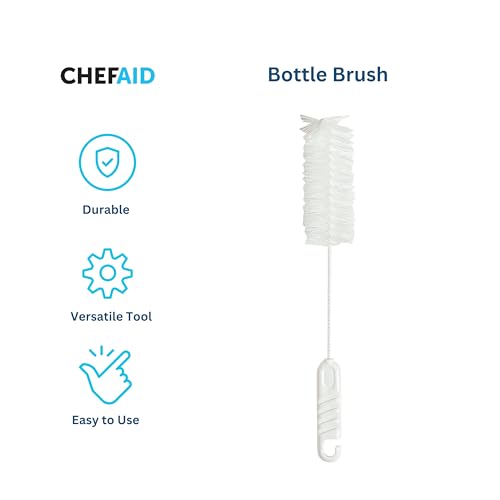 Chef Aid Bottle Cleaning Brush with Nylon Bristles - Ideal for Hard-to-Reach Bottles, BPA-Free and Dishwasher Safe - Image 2