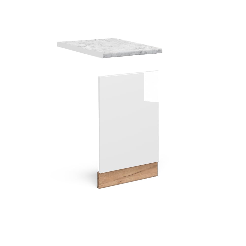 Vicco Front panel Fame-Line, White High Gloss, 45 cm, WT Marble, for combination with other modules from the Fame-Line series
