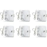 ミニフォトアルバム 3.5*5cm バレンタイン フォトストレージ キーチェーン付き トレカケース ミニ 可愛い 韓国風 クリアポケット 20枚収納可能 カバン掛け 装飾品 キーホルダー 推し活グッズ ギフト誕生日 記念日 思い出 (透明*6個セット)