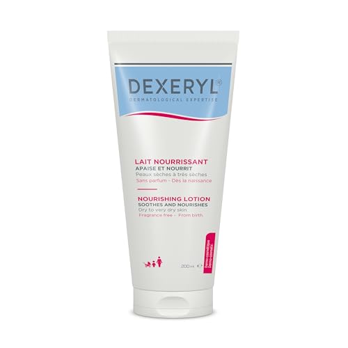 Dexeryl Pflegelotion: Pflegelotion für trockene und sehr trockene Haut 24h Feuchtigkeit für Körper & Gesicht beruhigt die Haut & reduziert Juckreiz 200 ml