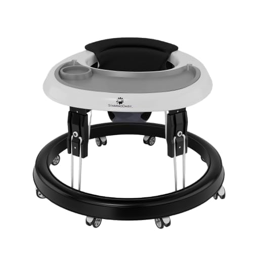 Image of StarAndDaisy Walker for Baby /Kids 6 to 24 Months /Baby Walker Boy & Girl with 360 Rotational Wheels & Padded Seat /Foldable Walker for Kids for 1 Year with Adjustable Height -Black