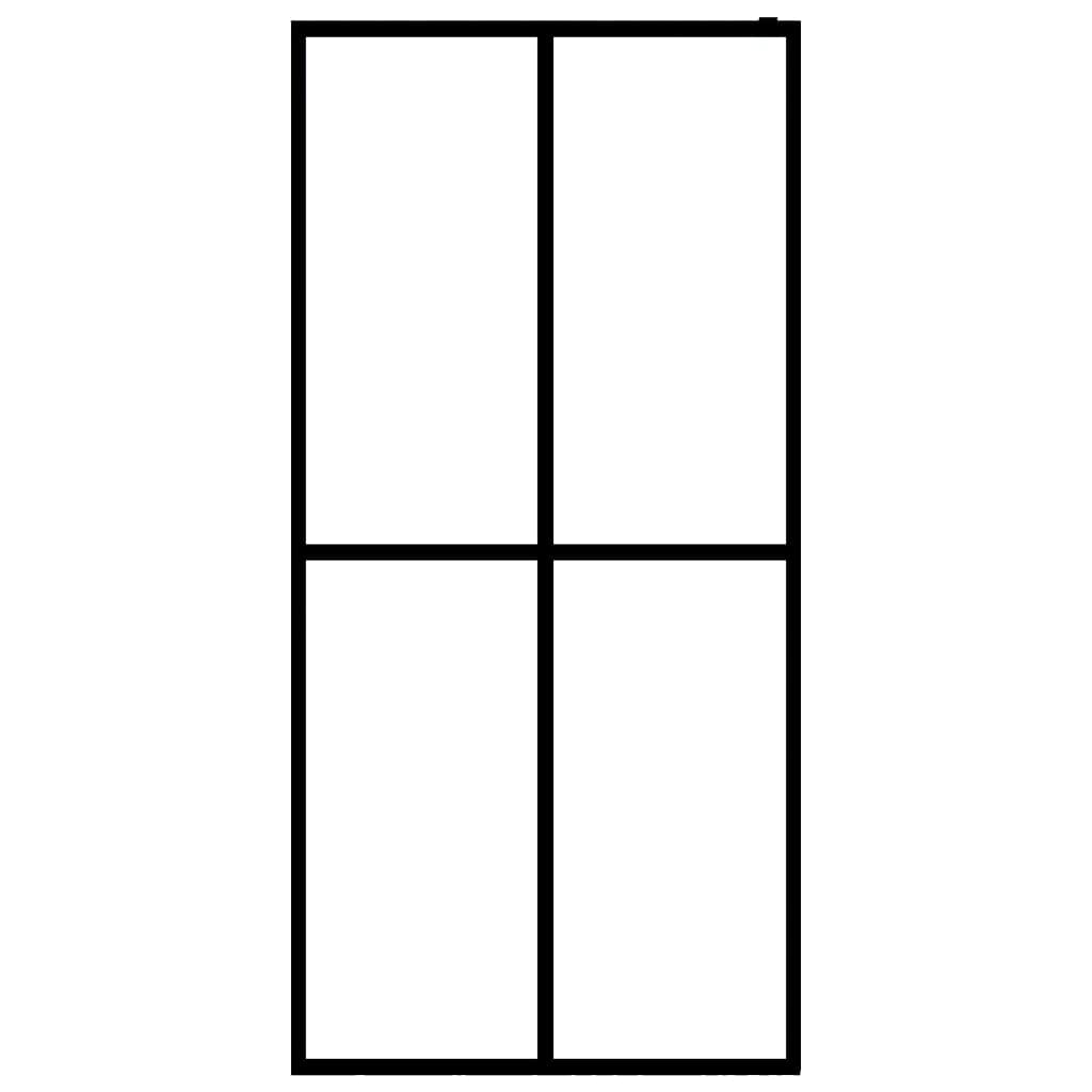 Parete doccia walk-in, 118 x 190 cm, vetro di sicurezza opaco ESG da 5 mm, con profilo in alluminio e asta di supporto regolabile, per vasca da bagno, paraspruzzi, zona bagnata