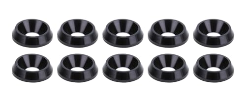 Allstar Performance ALL18659 Countersunk Washer - 0.25 in ID - 0.75 in OD - Aluminum - Black Anodized - Set of 10