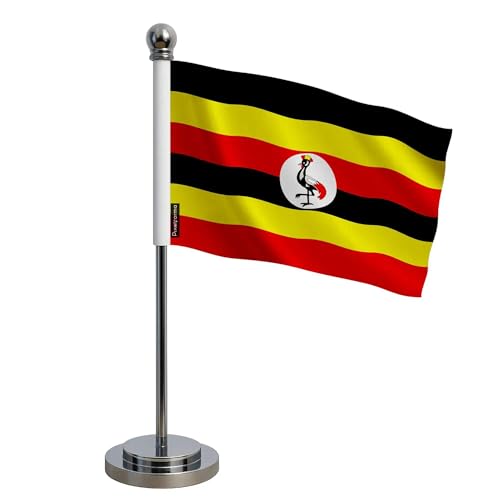 Drapeau bureau Ouganda en tissu pour décorer une table de réunion