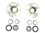 33667-MH-KITX2 Pair - Mobile Home Conversion Hub Kits 5 Lug 5x4.5 Idler Axle w/Bearings Seal & Dust Cap - Trailer Mobile Home Conversion Hub Kits Replacement