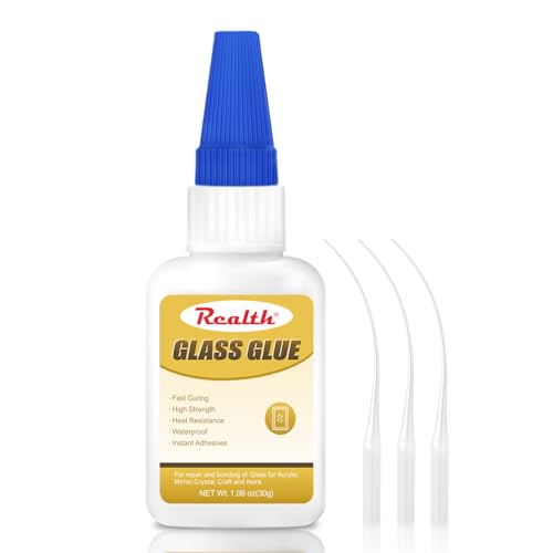 Clear Liquid Glass Glue 30g, Fast-Dry Glass Adhesive for Rearview Mirror, Acrylic, Crystal, Craft &...
