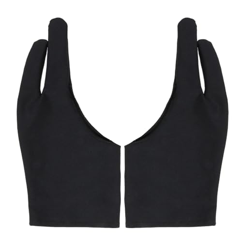 Guanti disegno a due dita 4 pezzi Guanti disegno antimacchia per tablet o anti-attrito per schizzi Taglia S (nero)