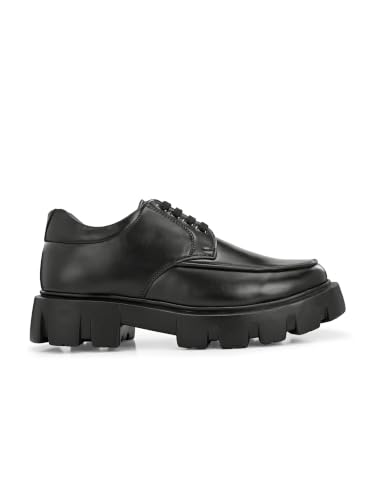 Leo's Fitness Shoes LEOS Men's Chunky Derby Lace-Up Shoes, Black - Image 5