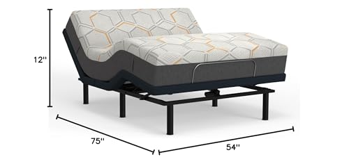 Image of Blissful Nights e3 Adjustable Bed Frame and 12 Inch Copper Infused Cool Memory Foam Mattress Medium Firm Feel CertiPUR-US Certified (Full), White