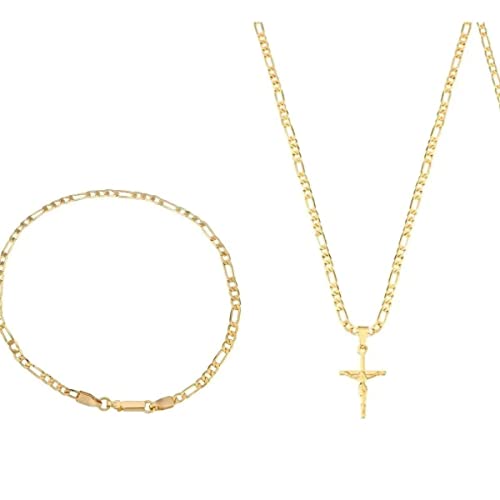 Kit Corrente Pingente E Pulseira Masculina Banhada Ouro 18k