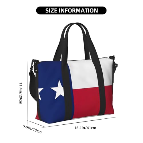 Texas State Flag Travel Duffel Bag Carry On Tote Bags For Men,Weekender Overnight Bag,Sports Tote Gym Bag2