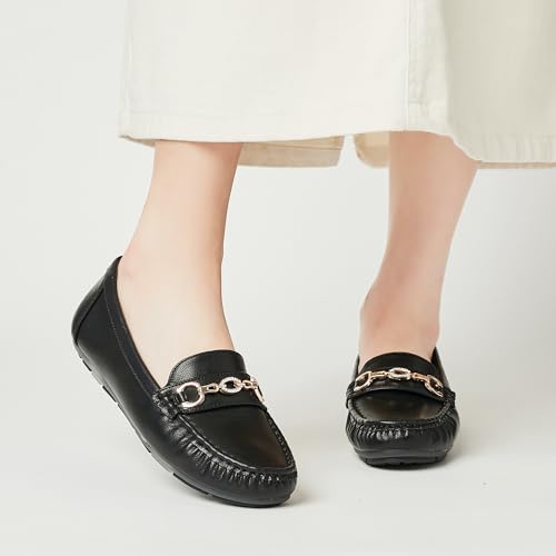 Image of Women's Business Loafers Work Casual Flats Shoes Lightweight Penny PU Leather Slip On Walking Shoes