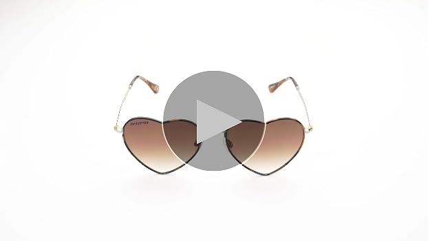 Foster Grant Sun Luv Only Love Here Heart Sunglasses, Gold, 54mm並行輸入品