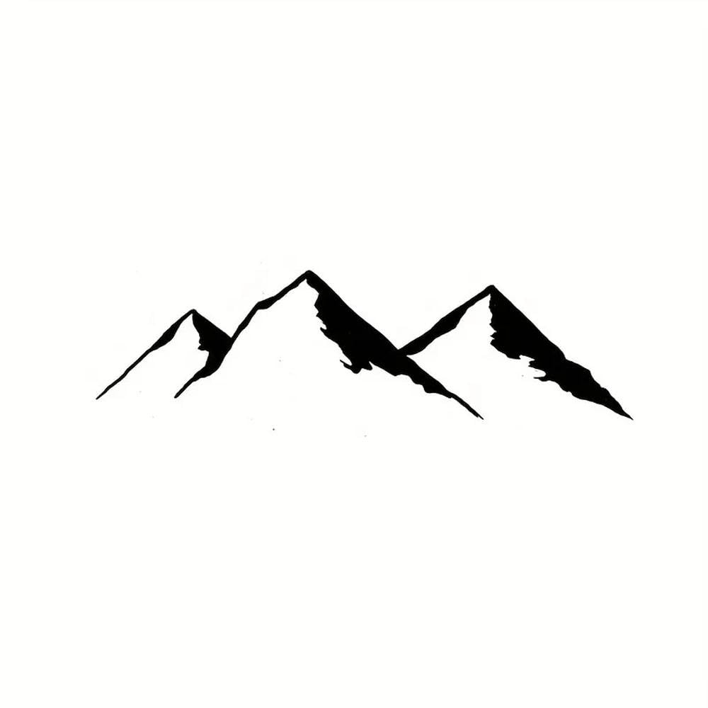 Auto Accessory Mountain Range Car Decal Waterproof Removable Sticker for Trunk Window Glass Body(Black)