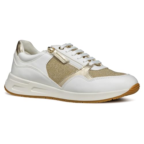 Geox Zapatillas D Bulmya B para Mujer, Lt Gold White, 39 EU