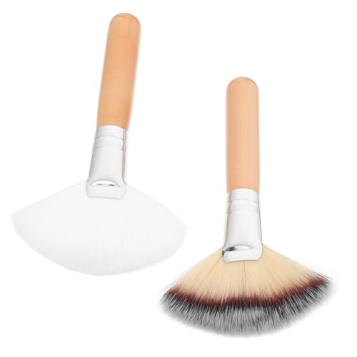 BESTYASH 2pcs Makeup Brush Set Foundation Powder Brush Kit Case Soft Nylon Hair for Women