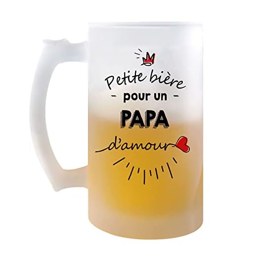 Chope de bière Petite Pinte d'un Papa d'amour | Idée Tasse Cadeau Famille Papa Fête des Pères Pinte cervoise
