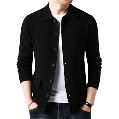 Men Knitting Sweaterscoat Winter Casual Sweater Solid Turn Down Collar Knitted Cardigan