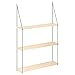 Navaris Estantería de Pared de Metal y Madera - Estante Flotante Moderno con 3 repisas para habitación Sala baño - Diseño Moderno 97 x 65 x 15 CM