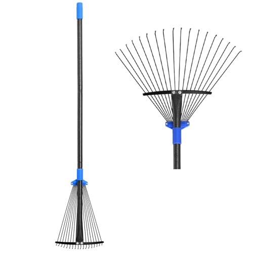 Rastrillo ajustable de metal para hojas y jardín miniatura 1