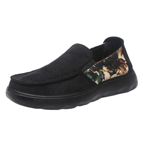 Zapatos de barco para hombre, ligeros, de malla, sin cordones, con suela de goma antideslizante, suela suave, zapatos de ocio, transpirables, zapatillas de moda, Negro , 42 EU