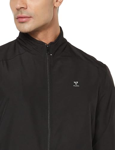 Image of Qube By Fort Collins Men's Windcheater Jacket - Lightweight Windbreaker for Men | Full Zip Drizzle-Resistant High Neck Casual Jacket with Zip Pockets for Spring, Autumn, Travel & Daily Wear