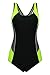 ReliBeauty Womens Color Block One Piece Bathing Suit (14-16, Black)