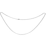 Anchura: 0.2cm NINGWANG Cadena de Mujer de joyeria, O Collar de Acero Inoxidable, Plata - 2 mm de Ancho - 80 cm de Longitud