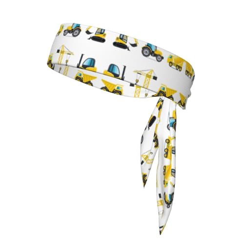 Diadema deportiva con estampado de camión de maquinaria pesada de dibujos animados, absorbe el sudor, para hombres y mujeres, correr, ciclismo, yoga, fitness, entrenamiento
