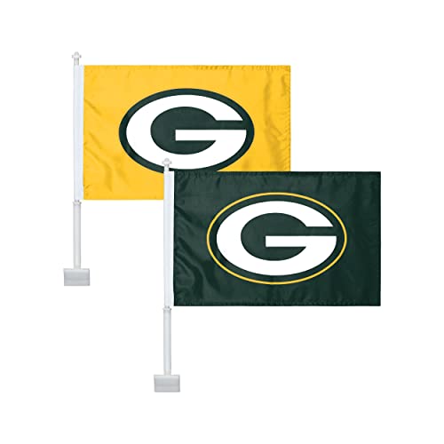 FOCO Green Bay Packers NFL 2 Pack Solid Car Flag