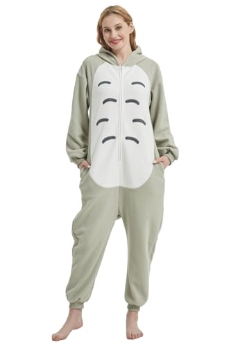 Sqlszt Cartoon Onesie Adult Halloween Pajamas Costume for Women Men M Grey