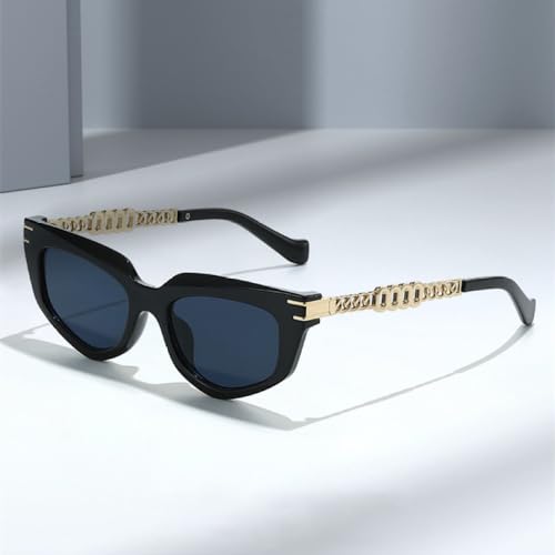 Lunettes de soleil oeil de chat pour femme MUTYNE avec branches chaîne en métal - 3