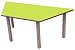 Produktbild mobeduc Trapez  Kindertisch, 120 x 60 cm, Holz 120 x 60 cm, Talla 2 Haya y Verde manzana