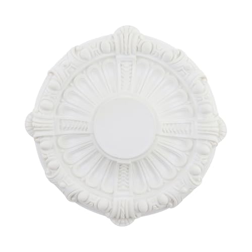Image of Semetall Ceiling Medallion 12-5 /8 inch OD x 1-3 /8 inch P White | Decorative Ceiling Rose for Light Fixtures, Crown Molding, Home Decor