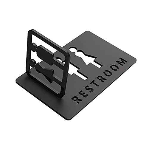 Señales De Inodoro, For El Centro Comercial Edificios De Oficinas Placas De Puerta Recordatorio Indicador Placa Orientación Sign WC Señalización Montaje Lateral 3D ( Color : BlACK , Size : 20x12cm ) Cover
