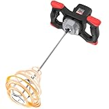 【MOTEUR EN CUIVRE PUISSANT】Malaxeur à béton avec moteur de 2100 Watt, 220V mit 270–930 RPM,offrant une puissance stable et continue.adapté pour mélanger les peintures, les ciments, les aliments, les résines, les encres, les mortiers pour murs minces, le gypse, les adhésifs à base de ciment et autres liquides de viscosité moyenne. Remarque : Ce produit ne peut pas être utilisé pour les bétons contenant des mélanges très visqueux de ciment et de grandes quantités d'agrégats (roche).