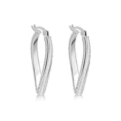Créoles en argent sterling 925 Tuscany Silver boucles d'oreilles éclatantes et durables