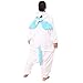 Produktbild misslight Einhorn Pyjama Damen Jumpsuits Tieroutfit Tierkostüme Schlafanzug Tier Sleepsuit mit Einhorn Kostüme Festival tauglich Erwachsene (M, Blue with Wing)