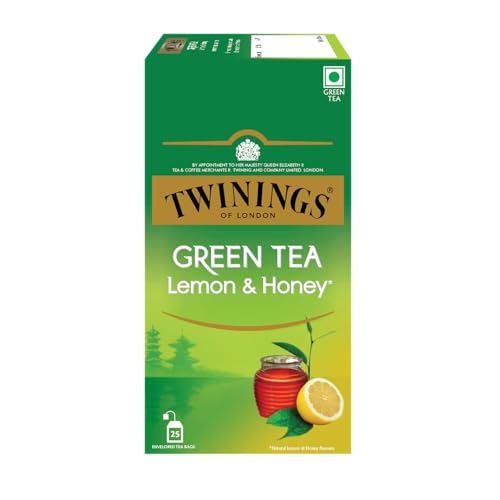 Image of Twinings Green Tea Lemon & Honey, 25 Tea Bags| Pack of 1| Perfectly Balanced & Refreshing Taste| Sweet Honey & Zesty Lemon| Low Calorie| Handpicked Green Tea Leaves| Enjoy a Hot Cup of Tea
