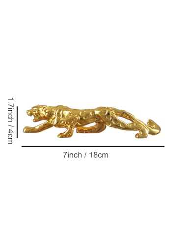 Image of TIED RIBBONS Decorative Golden Panther Jaguar Leopard Sculpture Showpiece Animal Figurines Statue (Resin, 4 cm x 18 cm) for Home Decor Bedroom Table Office Decoration Gifting Items