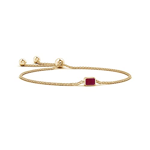 Angara Natural Ruby Adjustable Bracelet for Women in 14K Solid Gold | July Birthstone, Birthday, Engagement, Anniversary, Wedding Jewelry Gift for Women