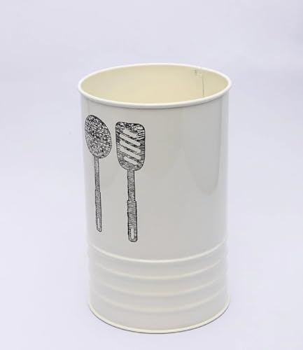 Image of COVETKART Utensils Holder For Kitchen Metal Cutlery Holder For Kitchen Dining Table Counter Top Single Compartment Able For Forks, Knives, Spoons Holder Organizer Basket Cutlery Holder, White