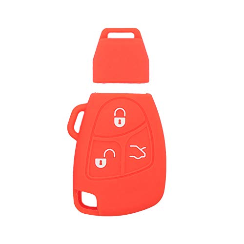 BROVACS Silicone Cover Protector Case Holder Skin Jacket Compatible with MERCEDES BENZ 3 Button Smart Remote Key Fob CV4956 Orange